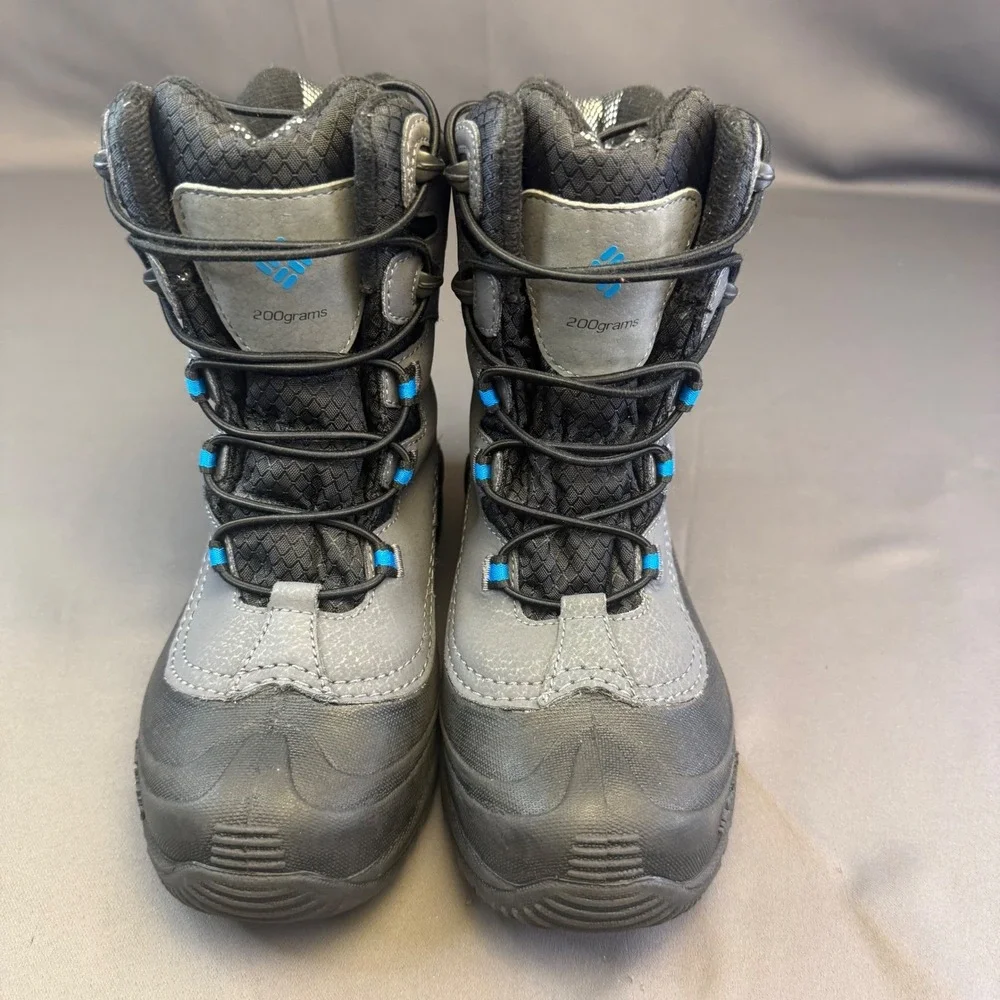 Columbia Kids Bugaboot‎ Plus IV Omni-Heat Waterproof Winter Boots Grey Blue
